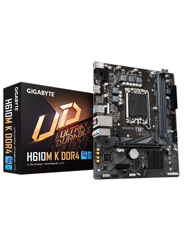 Материнская плата Gigabyte H610M K DDR4, LGA1700, Intel H610, Micro-ATX