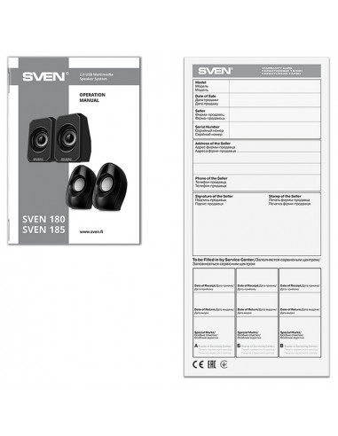 Boxe pentru calculator 2.0 SVEN "180", Negru