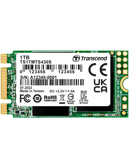 Накопитель SSD Transcend MTS430S, 1000Гб, TS1TMTS430S