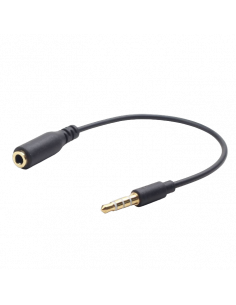 Аудио адаптер Cablexpert CCA-419, 3.5mm 4-pin (M) - 3.5mm 4-pin (F), 0,18м, Чёрный