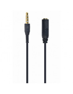 Audio Adaptor Cablexpert CCA-419, 3.5mm 4-pin (M) - 3.5mm 4-pin (F), 0,18m, Negru 2