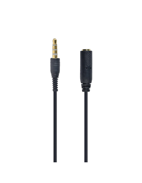 Аудио адаптер Cablexpert CCA-419, 3.5mm 4-pin (M) - 3.5mm 4-pin (F), 0,18м, Чёрный