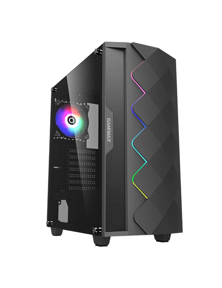 Carcasă PC Gamemax Diamond COC, Midi-Tower, Fără PSU, Negru