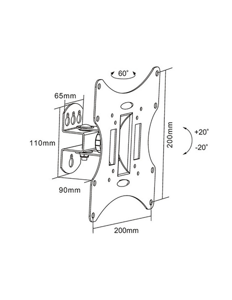 Suport TV pe perete Reflecta Flexo 40-100B, Negru