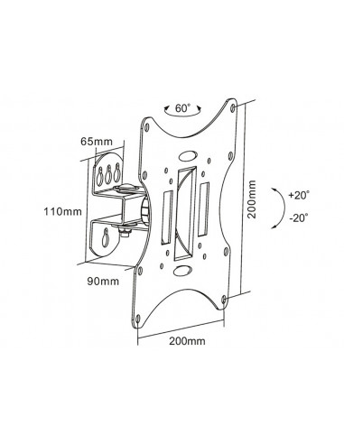 Suport TV pe perete Reflecta Flexo 40-100B, Negru