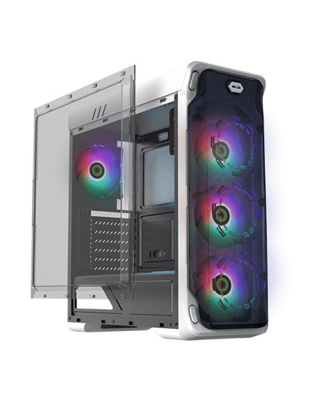 Carcasă PC Gamemax StarLight FRGB, Midi-Tower, Fără PSU, Alb