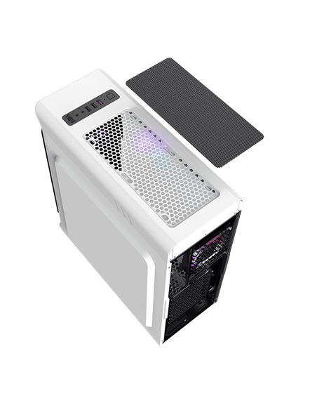 Carcasă PC Gamemax StarLight FRGB, Midi-Tower, Fără PSU, Alb
