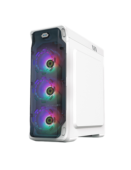 Carcasă PC Gamemax StarLight FRGB, Midi-Tower, Fără PSU, Alb