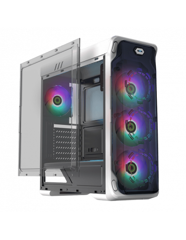 Carcasă PC Gamemax StarLight FRGB, Midi-Tower, Fără PSU, Alb