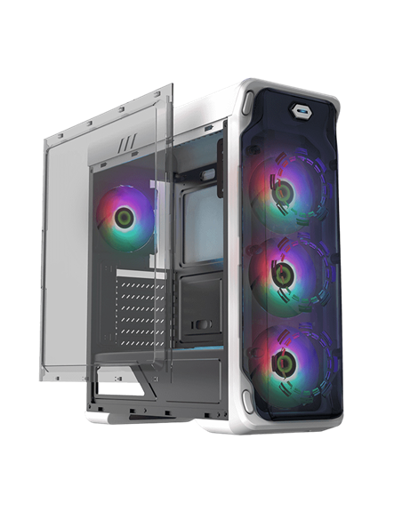 Carcasă PC Gamemax StarLight FRGB, Midi-Tower, Fără PSU, Alb