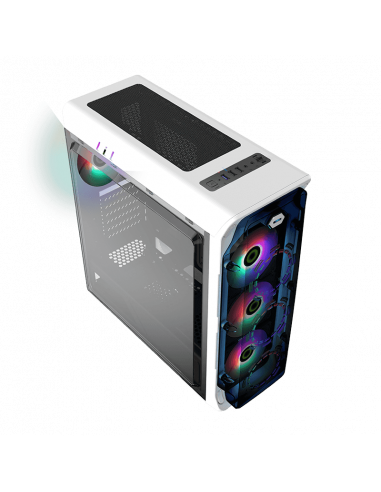 Carcasă PC Gamemax StarLight FRGB, Midi-Tower, Fără PSU, Alb