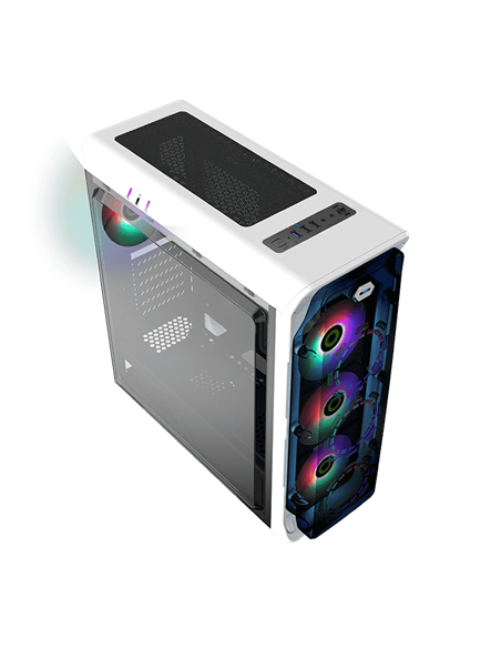Carcasă PC Gamemax StarLight FRGB, Midi-Tower, Fără PSU, Alb
