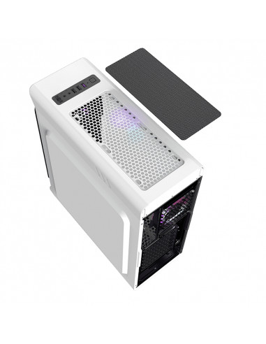 Carcasă PC Gamemax StarLight FRGB, Midi-Tower, Fără PSU, Alb