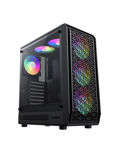 Carcasă PC Gamemax Forge AB, Midi-Tower, Fără PSU, Negru