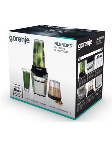 Blender staționar Gorenje BN1000MB, Oțel Inoxidabil | Negru