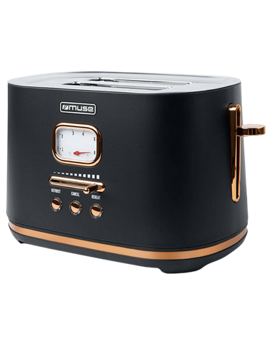 Toaster MUSE MS-130 BC, Negru | Auriu