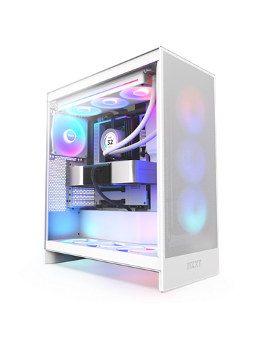 Carcasă PC NZXT H7 Flow RGB, Midi-Tower, Fără PSU, Alb