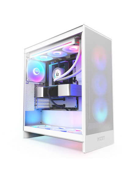 Carcasă PC NZXT H7 Flow RGB, Midi-Tower, Fără PSU, Alb