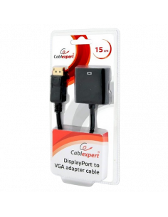 Adaptor Video Cablexpert AB-DPM-VGAF-02, DisplayPort (M) - VGA D-Sub, 0,15m, Negru 2