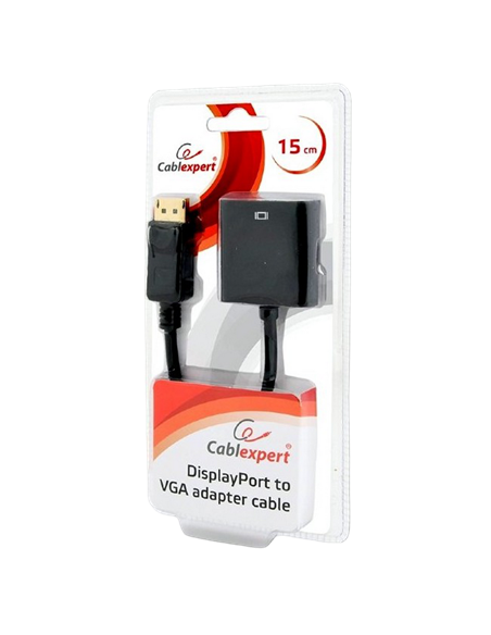 Видеоадаптер Cablexpert AB-DPM-VGAF-02, DisplayPort (M) - VGA D-Sub, 0,15м, Чёрный