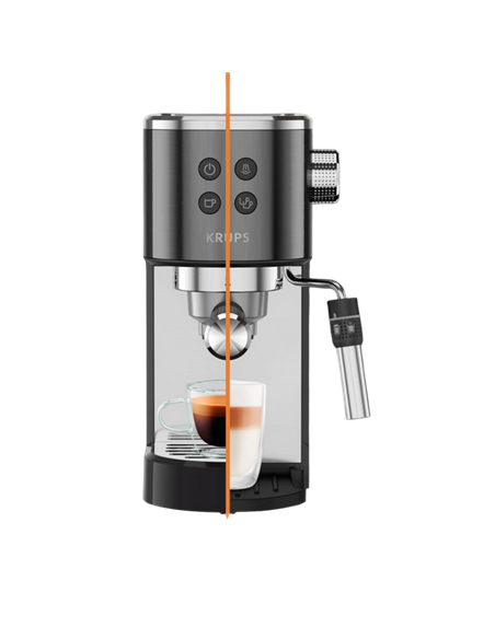 Кофеварка рожковая Krups XP444G10, 1400Вт, Чёрный