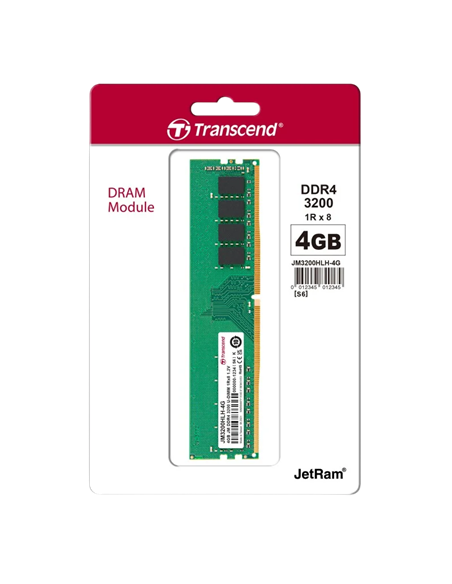 Оперативная память Transcend JM3200HLH-4G, DDR4 SDRAM, 3200 МГц, 4Гб Оперативная память Transcend JM3200HLH-4G, DDR4 SDRAM, 3200 МГц, 4Гб