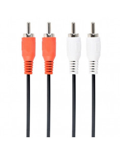 Cablu audio Cablexpert CCA-2R2R-7.5M, 2x RCA (M) - 2x RCA (M), 7,5m, Negru 2