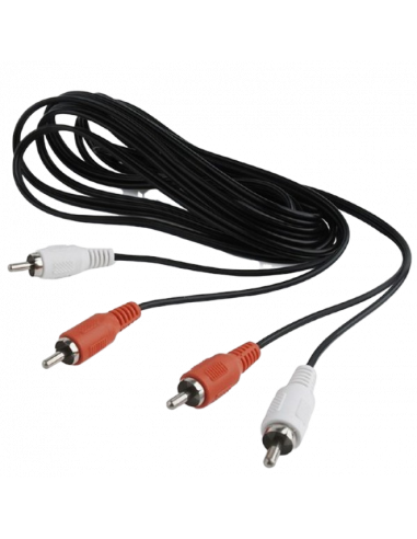 Cablu audio Cablexpert CCA-2R2R-7.5M, 2x RCA (M) - 2x RCA (M), 7,5m, Negru
