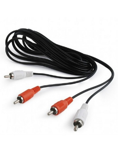 Cablu audio Cablexpert CCA-2R2R-7.5M, 2x RCA (M) - 2x RCA (M), 7,5m, Negru