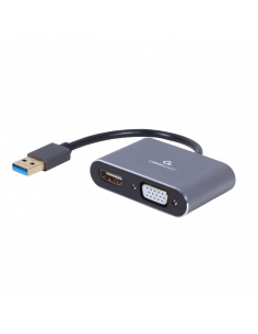 Adaptor Video Cablexpert A-USB3-HDMIVGA-01, USB Type-A - VGA, HDMI, 0,15m, Gri