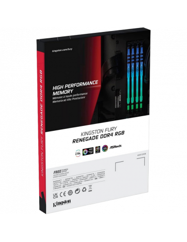 Оперативная память Kingston FURY Renegade RGB, DDR4 SDRAM, 3600 МГц, 8Гб, KF436C16RBA/8