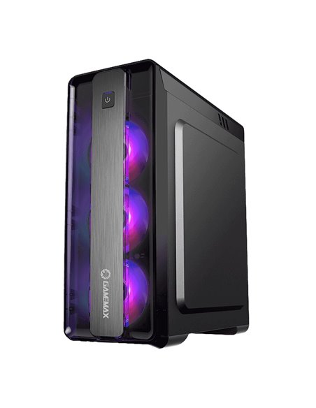 Carcasă PC Gamemax MoonLight FRGB, Midi-Tower, Fără PSU, Negru
