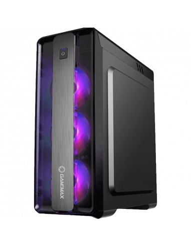 Carcasă PC Gamemax MoonLight FRGB, Midi-Tower, Fără PSU, Negru