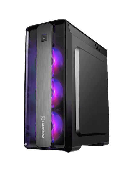 Carcasă PC Gamemax MoonLight FRGB, Midi-Tower, Fără PSU, Negru