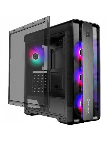 Carcasă PC Gamemax MoonLight FRGB, Midi-Tower, Fără PSU, Negru