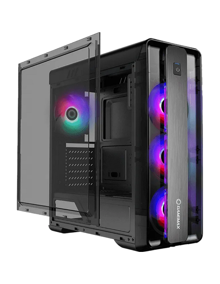 Carcasă PC Gamemax MoonLight FRGB, Midi-Tower, Fără PSU, Negru