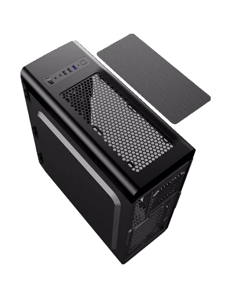 Carcasă PC Gamemax MoonLight FRGB, Midi-Tower, Fără PSU, Negru