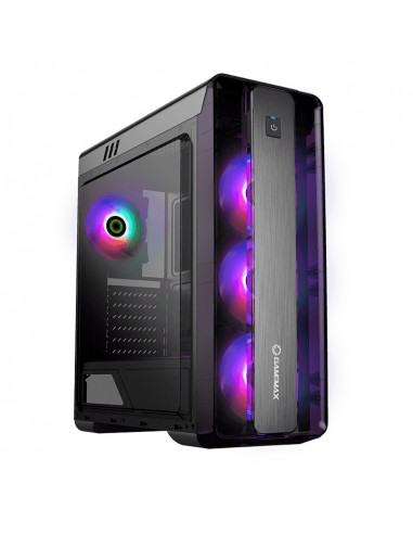 Carcasă PC Gamemax MoonLight FRGB, Midi-Tower, Fără PSU, Negru