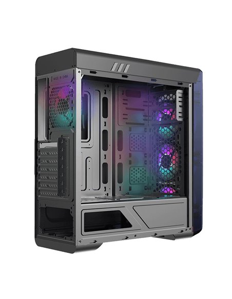 Carcasă PC Gamemax MoonLight FRGB, Midi-Tower, Fără PSU, Negru