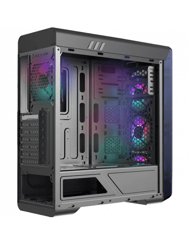 Carcasă PC Gamemax MoonLight FRGB, Midi-Tower, Fără PSU, Negru