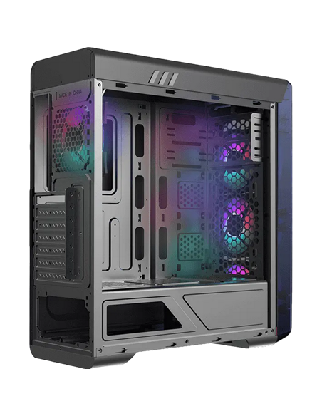 Carcasă PC Gamemax MoonLight FRGB, Midi-Tower, Fără PSU, Negru