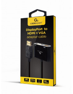 Переходник Cablexpert A-DPM-HDMIFVGAF-01, DisplayPort (M) - HDMI (F) + VGA (F), 0.1 м, Чёрный 2
