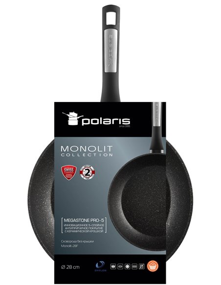 Tigaie Polaris Monolit-28F, 28cm, Negru