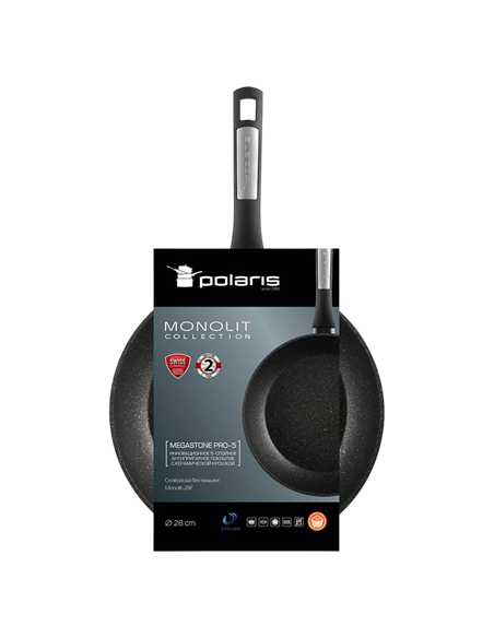 Tigaie Polaris Monolit-28F, 28cm, Negru