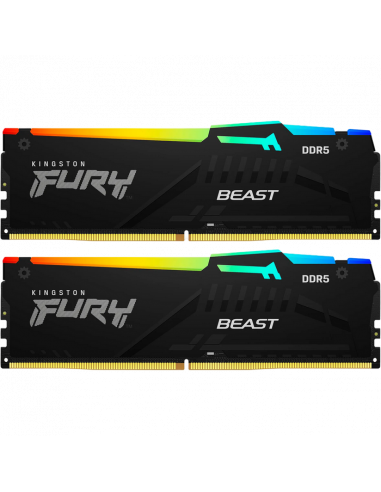 Оперативная память Kingston FURY Beast RGB, DDR5 SDRAM, 6000 МГц, 16Гб, KF560C40BBAK2-16