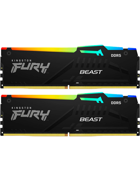Оперативная память Kingston FURY Beast RGB, DDR5 SDRAM, 6000 МГц, 16Гб, KF560C40BBAK2-16