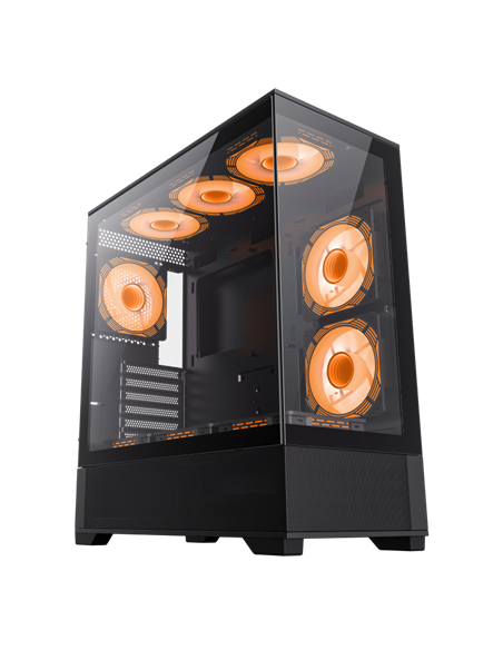 Carcasă PC Gamemax VISTA, Midi-Tower, Fără PSU, Negru