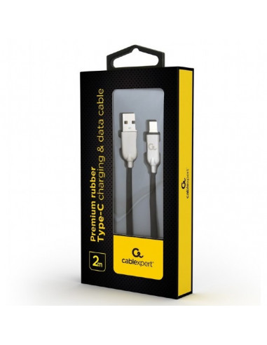 Кабель для зарядки и синхронизации Cablexpert CC-USB2R-AMCM-2M, USB Type-A/USB Type-C, 2м, Чёрный