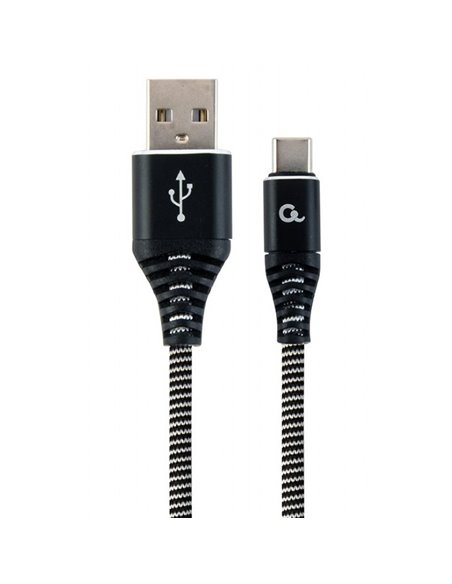 Кабель для зарядки и синхронизации Cablexpert CC-USB2B-AMCM-1M-BW, USB Type-A/USB Type-C, 1м, Чёрный
