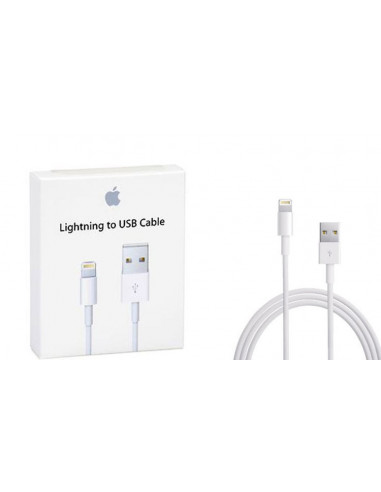 Cablu încărcare și sincronizare Apple Lightning to USB Cable, USB Type-A/Lightning, 1m, Alb